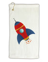 Space Rocket Ship and Stars Micro Terry Gromet Golf Towel 16 x 25 inch by TooLoud