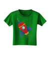 Space Rocket Ship and Stars Toddler T-Shirt Dark by TooLoud-Toddler T-Shirt-TooLoud-Clover-Green-2T-Davson Sales