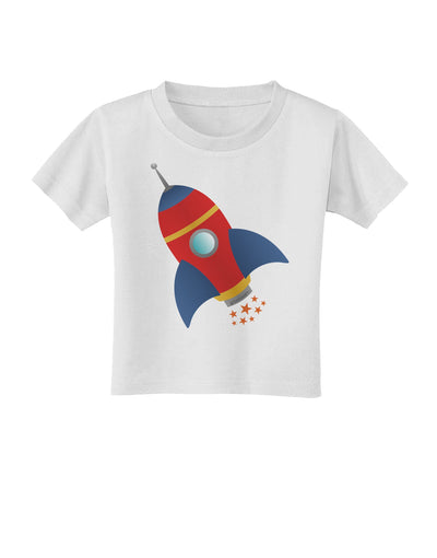 Space Rocket Ship and Stars Toddler T-Shirt by TooLoud-Toddler T-Shirt-TooLoud-White-2T-Davson Sales