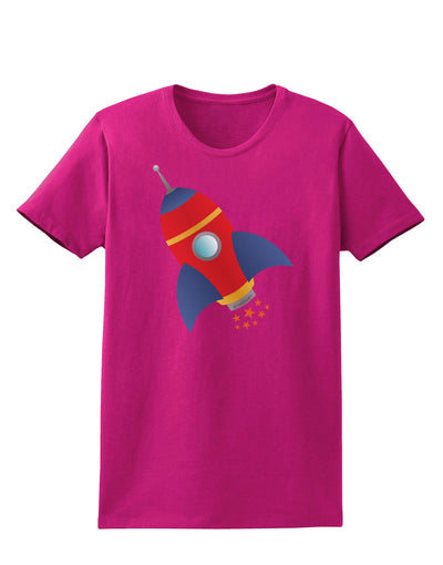 Space Rocket Ship and Stars Womens Dark T-Shirt by TooLoud-Womens T-Shirt-TooLoud-Hot-Pink-Small-Davson Sales