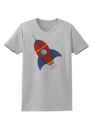 Space Rocket Ship and Stars Womens T-Shirt by TooLoud-Womens T-Shirt-TooLoud-AshGray-X-Small-Davson Sales