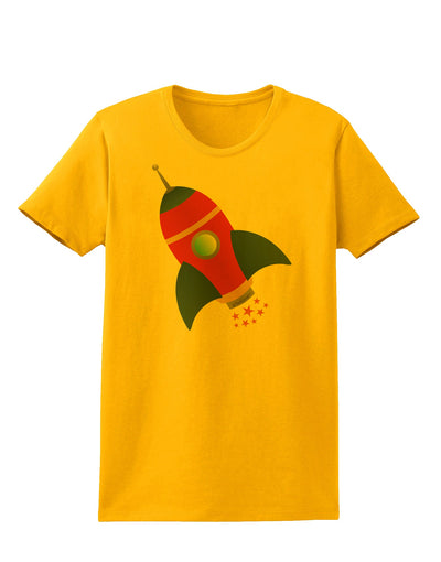 Space Rocket Ship and Stars Womens T-Shirt by TooLoud-Womens T-Shirt-TooLoud-Gold-X-Small-Davson Sales