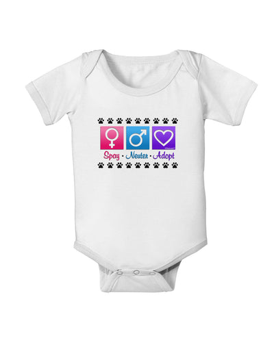 Spay Neuter Adopt Baby Romper Bodysuit-Baby Romper-TooLoud-White-06-Months-Davson Sales