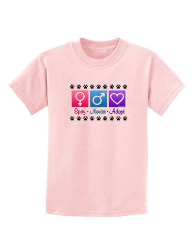 Spay Neuter Adopt Childrens T-Shirt-Childrens T-Shirt-TooLoud-PalePink-X-Small-Davson Sales