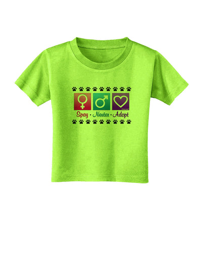 Spay Neuter Adopt Toddler T-Shirt-Toddler T-Shirt-TooLoud-Lime-Green-2T-Davson Sales