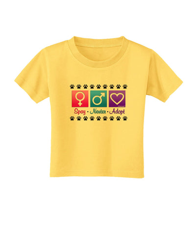 Spay Neuter Adopt Toddler T-Shirt-Toddler T-Shirt-TooLoud-Yellow-2T-Davson Sales