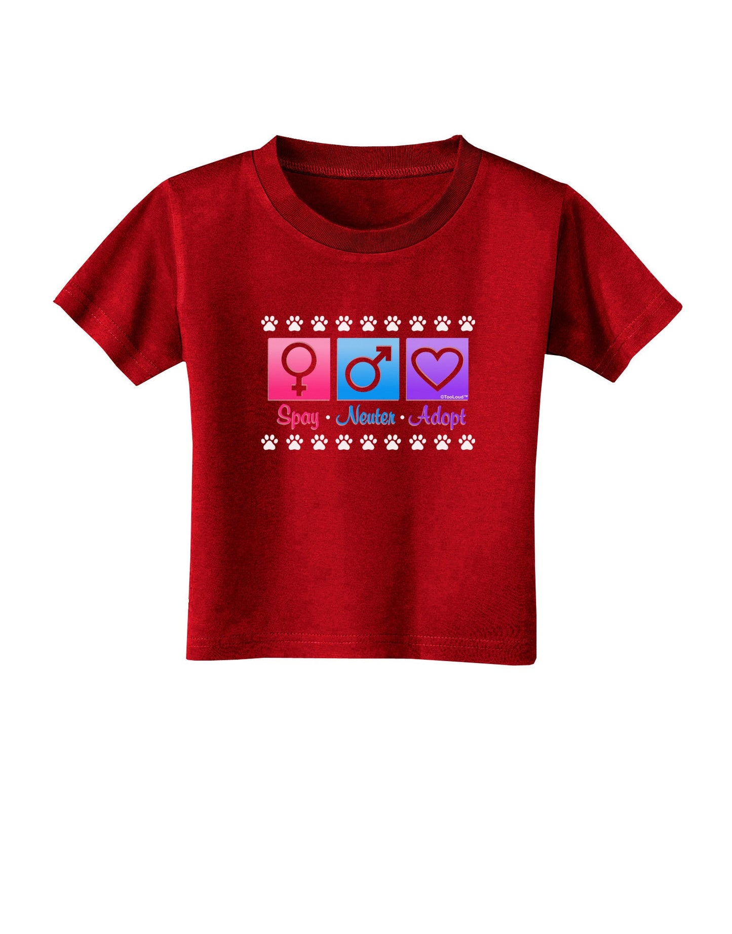 Spay Neuter Adopt Toddler T-Shirt Dark-Toddler T-Shirt-TooLoud-Red-2T-Davson Sales