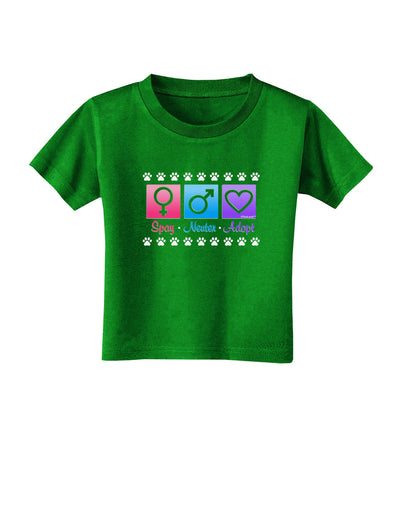 Spay Neuter Adopt Toddler T-Shirt Dark-Toddler T-Shirt-TooLoud-Clover-Green-2T-Davson Sales