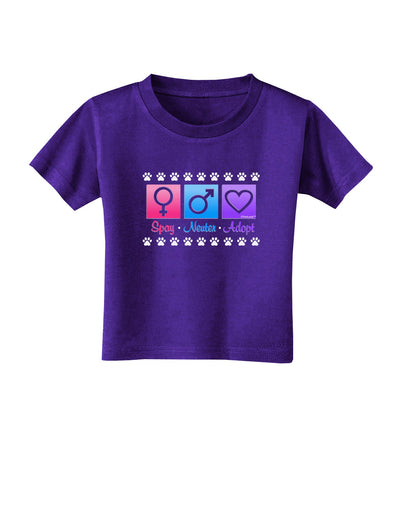 Spay Neuter Adopt Toddler T-Shirt Dark-Toddler T-Shirt-TooLoud-Purple-2T-Davson Sales