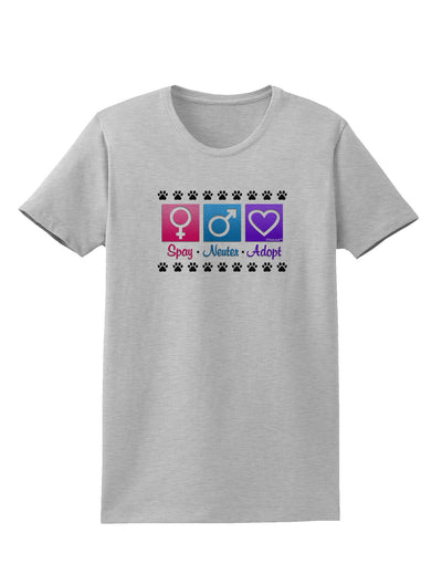 Spay Neuter Adopt Womens T-Shirt-Womens T-Shirt-TooLoud-AshGray-X-Small-Davson Sales