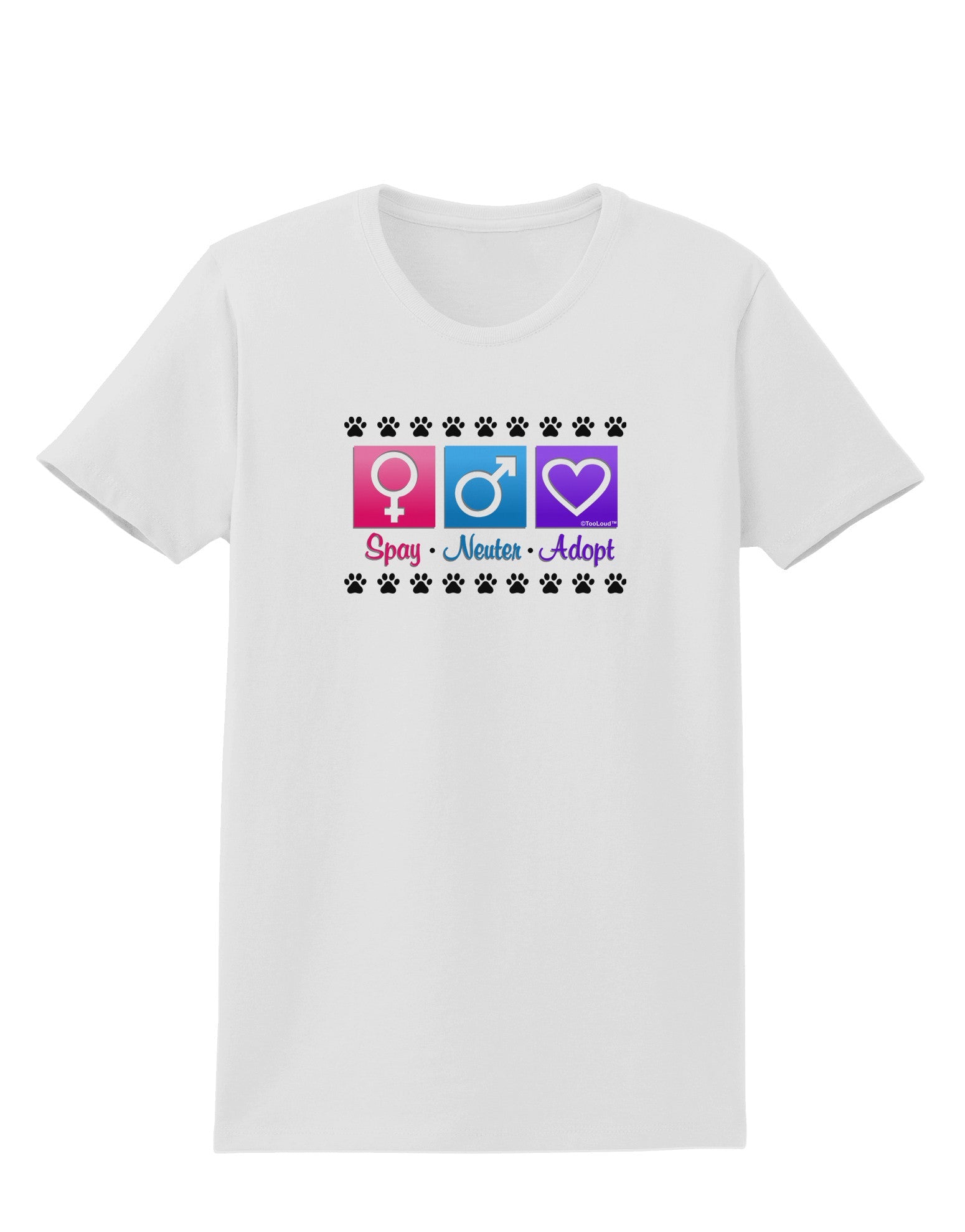Spay Neuter Adopt Womens T-Shirt-Womens T-Shirt-TooLoud-White-X-Small-Davson Sales