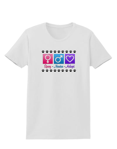 Spay Neuter Adopt Womens T-Shirt-Womens T-Shirt-TooLoud-White-X-Small-Davson Sales