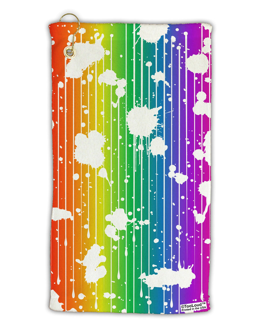 Splatter AOP - Rainbow Micro Terry Gromet Golf Towel 15 x 22 Inch All Over Print-Golf Towel-TooLoud-White-Davson Sales