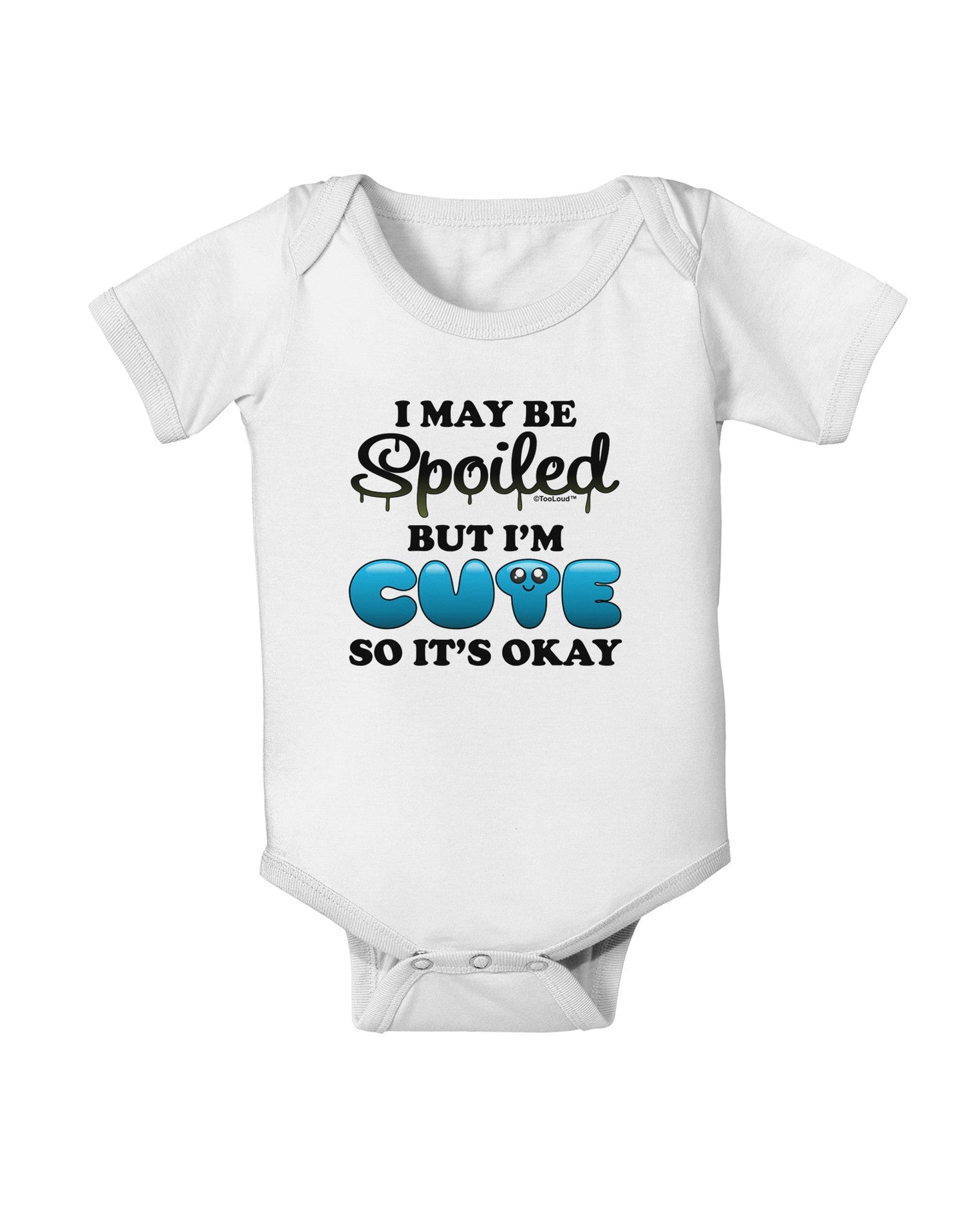 Spoiled But Cute Blue Baby Romper Bodysuit-Baby Romper-TooLoud-White-06-Months-Davson Sales