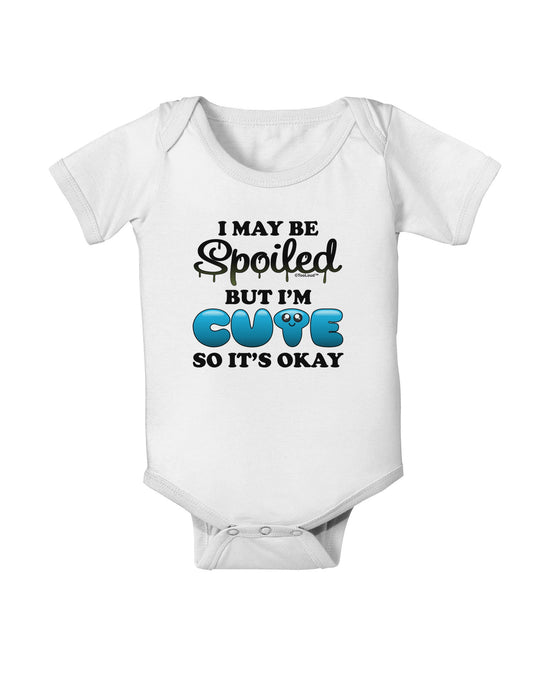 Spoiled But Cute Blue Baby Romper Bodysuit-Baby Romper-TooLoud-White-06-Months-Davson Sales