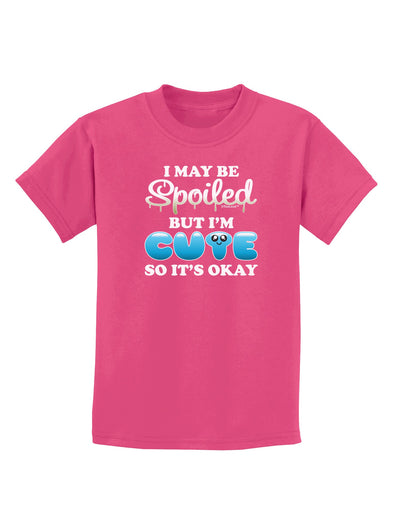 Spoiled But Cute Blue Childrens Dark T-Shirt-Childrens T-Shirt-TooLoud-Sangria-X-Small-Davson Sales