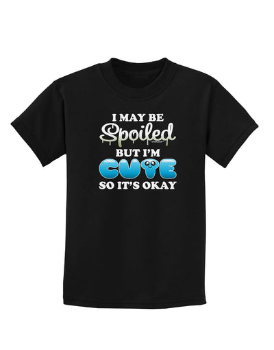 Spoiled But Cute Blue Childrens Dark T-Shirt-Childrens T-Shirt-TooLoud-Black-X-Small-Davson Sales