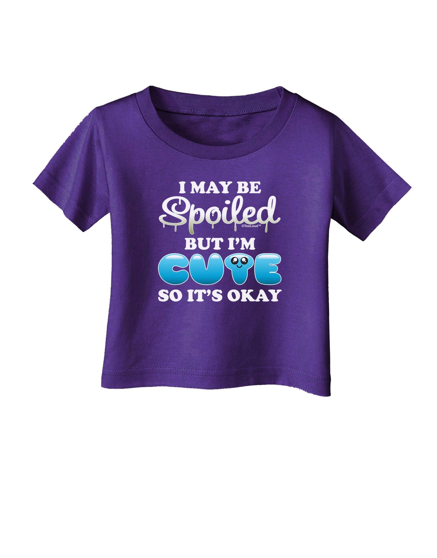 Spoiled But Cute Blue Infant T-Shirt Dark-Infant T-Shirt-TooLoud-Purple-06-Months-Davson Sales