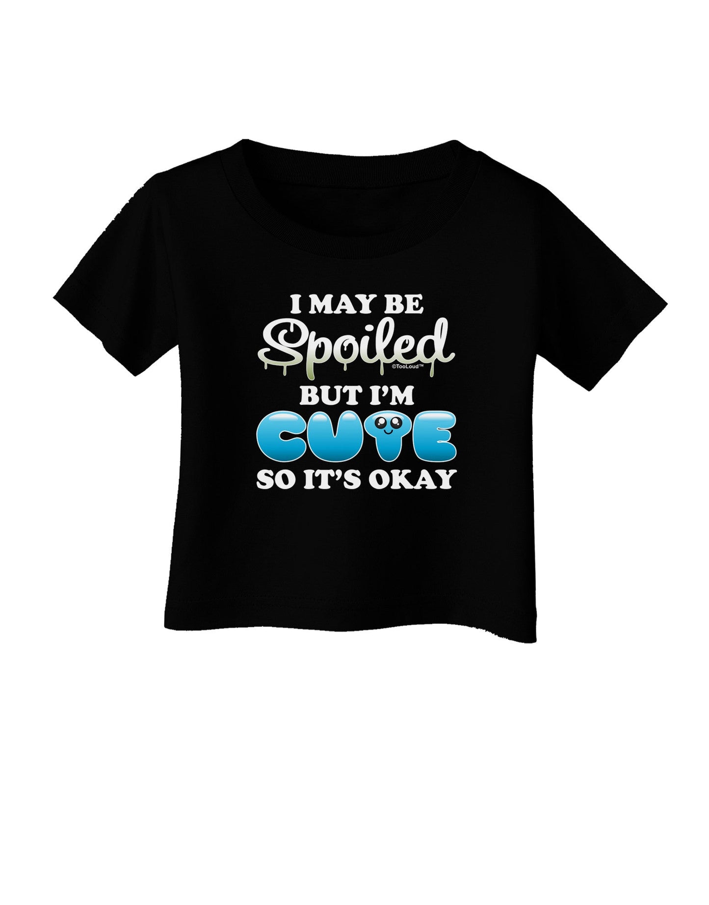 Spoiled But Cute Blue Infant T-Shirt Dark-Infant T-Shirt-TooLoud-Black-06-Months-Davson Sales