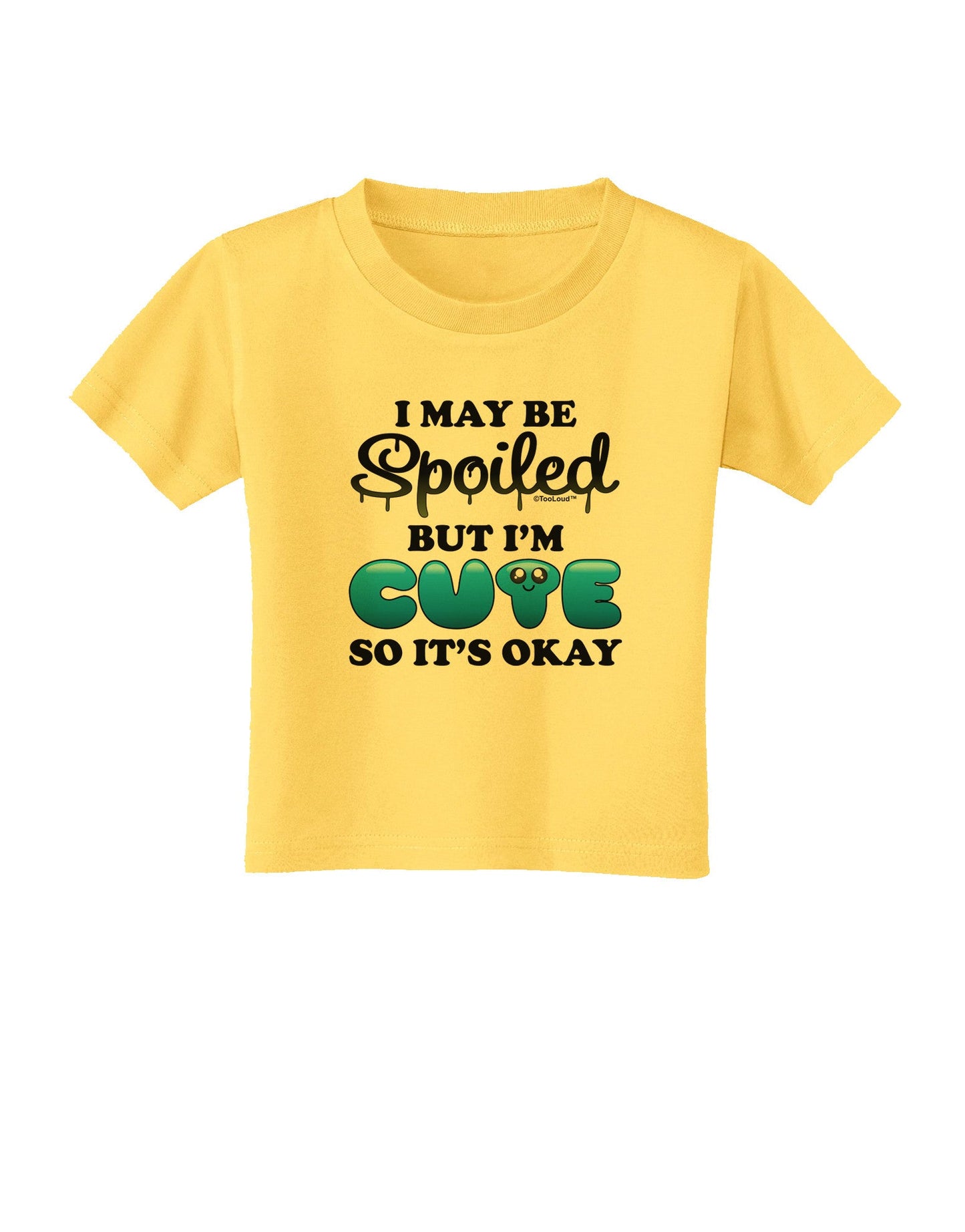 Spoiled But Cute Blue Toddler T-Shirt-Toddler T-Shirt-TooLoud-Yellow-2T-Davson Sales
