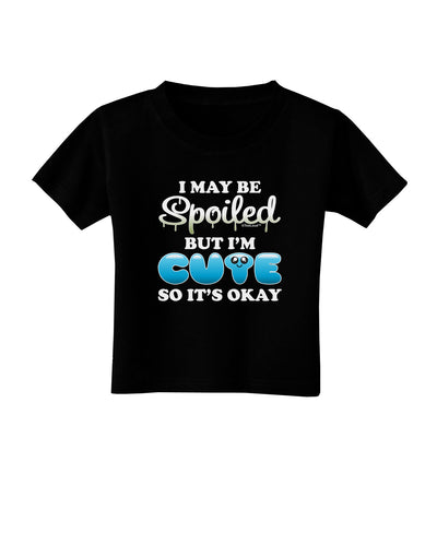 Spoiled But Cute Blue Toddler T-Shirt Dark-Toddler T-Shirt-TooLoud-Black-2T-Davson Sales