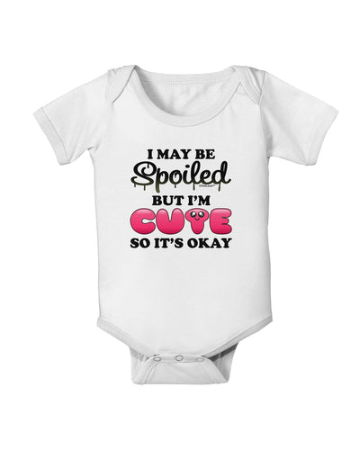 Spoiled But Cute Pink Baby Romper Bodysuit-Baby Romper-TooLoud-White-06-Months-Davson Sales