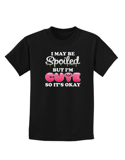 Spoiled But Cute Pink Childrens Dark T-Shirt-Childrens T-Shirt-TooLoud-Black-X-Small-Davson Sales