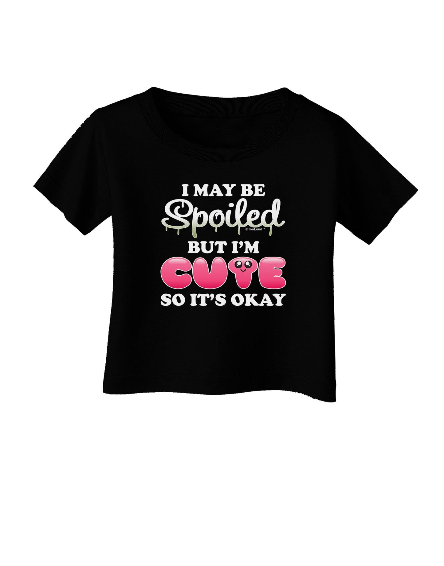 Spoiled But Cute Pink Infant T-Shirt Dark-Infant T-Shirt-TooLoud-Black-06-Months-Davson Sales