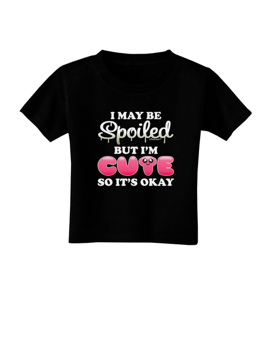 Spoiled But Cute Pink Toddler T-Shirt Dark-Toddler T-Shirt-TooLoud-Black-2T-Davson Sales