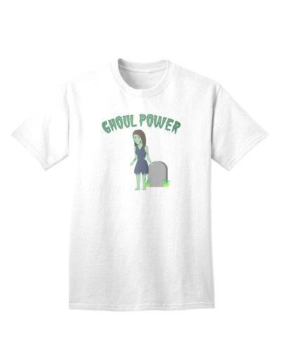 Spooky Humor: Halloween-themed Adult T-Shirt with Ghoul Power-Mens T-shirts-TooLoud-White-Small-Davson Sales