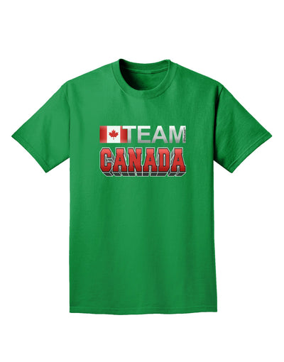 Sporty Team Canada Adult Dark T-Shirt-Mens T-Shirt-TooLoud-Kelly-Green-Small-Davson Sales