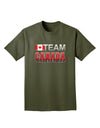 Sporty Team Canada Adult Dark T-Shirt-Mens T-Shirt-TooLoud-Military-Green-Small-Davson Sales