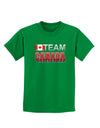 Sporty Team Canada Childrens Dark T-Shirt-Childrens T-Shirt-TooLoud-Kelly-Green-X-Small-Davson Sales