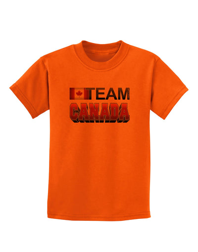 Sporty Team Canada Childrens T-Shirt-Childrens T-Shirt-TooLoud-Orange-X-Small-Davson Sales