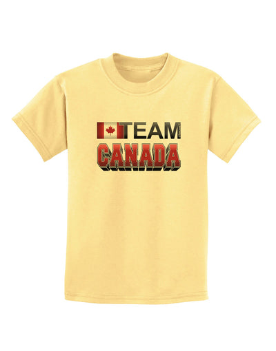 Sporty Team Canada Childrens T-Shirt-Childrens T-Shirt-TooLoud-Daffodil-Yellow-X-Small-Davson Sales