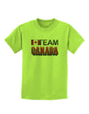 Sporty Team Canada Childrens T-Shirt-Childrens T-Shirt-TooLoud-Lime-Green-X-Small-Davson Sales