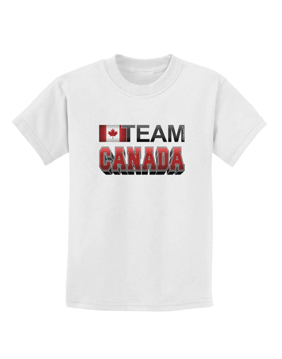 Sporty Team Canada Childrens T-Shirt-Childrens T-Shirt-TooLoud-White-X-Small-Davson Sales