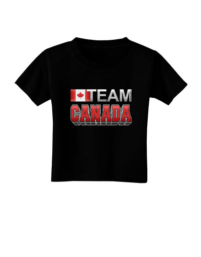 Sporty Team Canada Toddler T-Shirt Dark-Toddler T-Shirt-TooLoud-Black-2T-Davson Sales