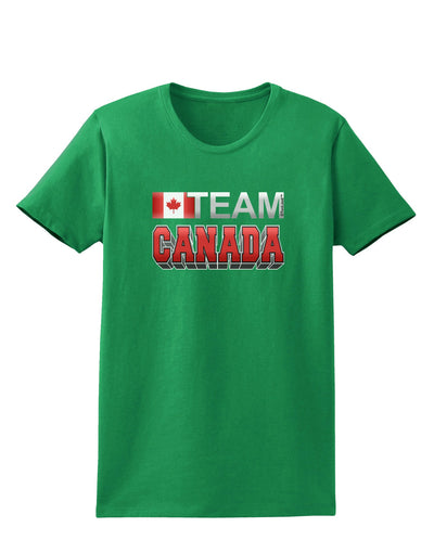 Sporty Team Canada Womens Dark T-Shirt-TooLoud-Kelly-Green-X-Small-Davson Sales