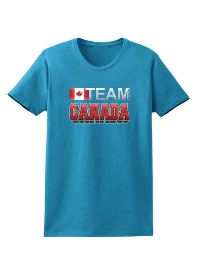 Sporty Team Canada Womens Dark T-Shirt-TooLoud-Turquoise-X-Small-Davson Sales