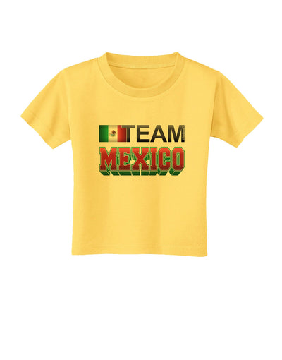 Sporty Team Mexico Toddler T-Shirt-Toddler T-Shirt-TooLoud-Yellow-2T-Davson Sales