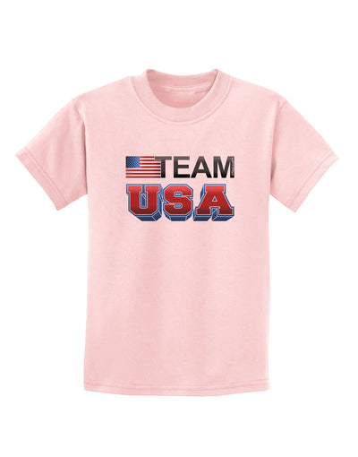 Sporty Team USA Childrens T-Shirt-Childrens T-Shirt-TooLoud-PalePink-X-Small-Davson Sales