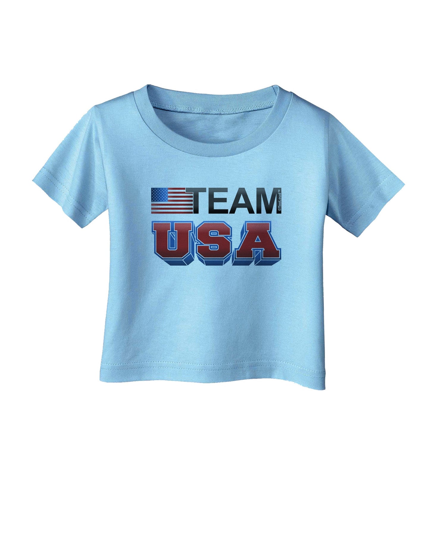 Sporty Team USA Infant T-Shirt-Infant T-Shirt-TooLoud-Aquatic-Blue-06-Months-Davson Sales