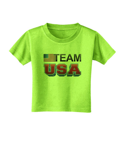 Sporty Team USA Toddler T-Shirt-Toddler T-Shirt-TooLoud-Lime-Green-2T-Davson Sales