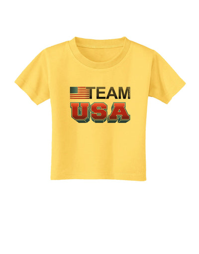 Sporty Team USA Toddler T-Shirt-Toddler T-Shirt-TooLoud-Yellow-2T-Davson Sales