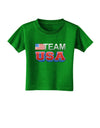 Sporty Team USA Toddler T-Shirt Dark-Toddler T-Shirt-TooLoud-Clover-Green-2T-Davson Sales