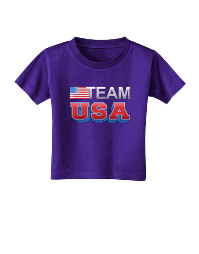 Sporty Team USA Toddler T-Shirt Dark-Toddler T-Shirt-TooLoud-Purple-2T-Davson Sales