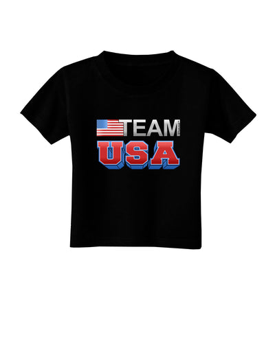 Sporty Team USA Toddler T-Shirt Dark-Toddler T-Shirt-TooLoud-Black-2T-Davson Sales