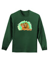 Squirrel Monkey Watercolor Adult Long Sleeve Dark T-Shirt-TooLoud-Dark-Green-Small-Davson Sales