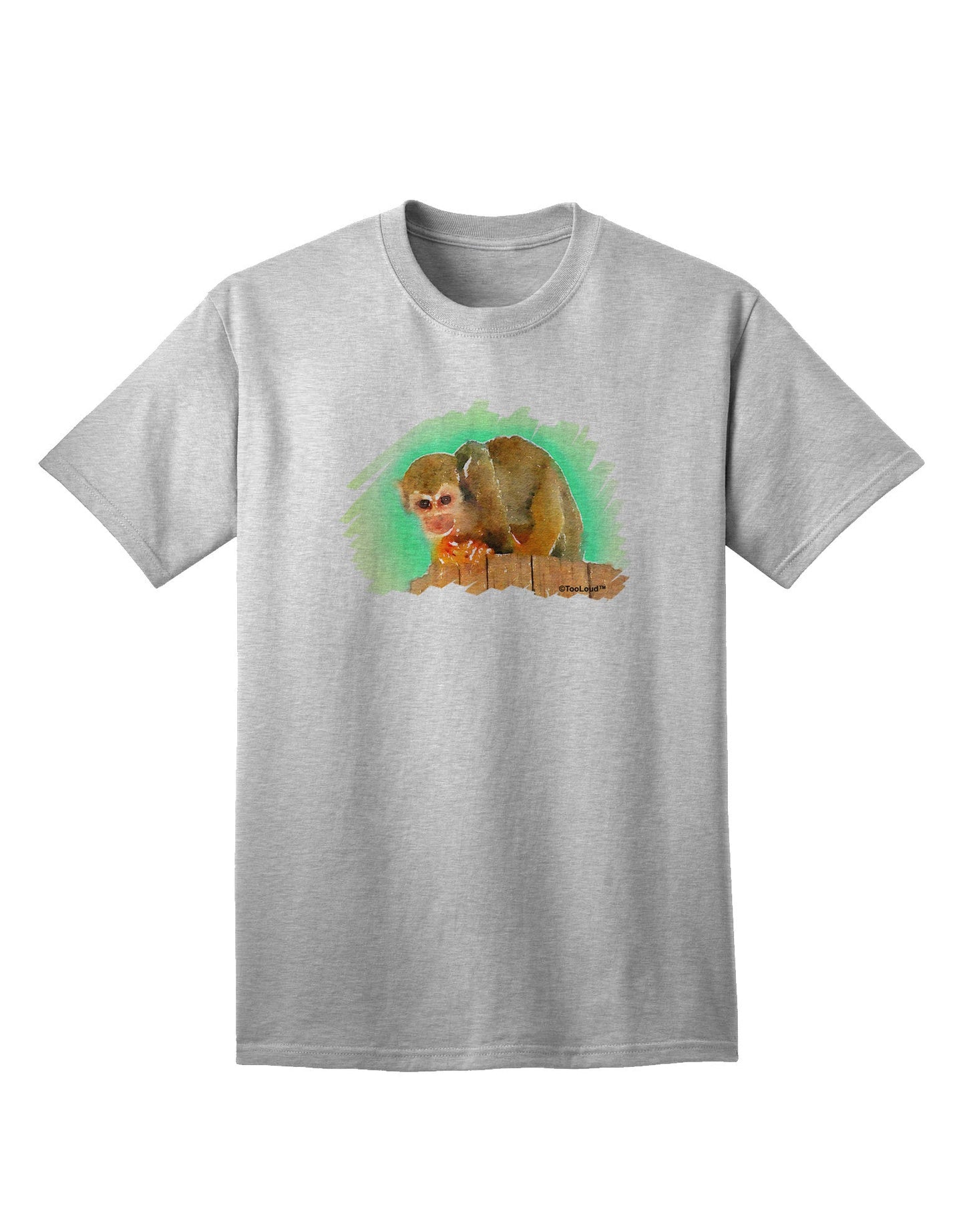 Squirrel Monkey Watercolor Adult T-Shirt-Mens T-Shirt-TooLoud-AshGray-Small-Davson Sales
